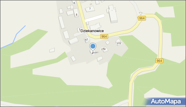 Dziekanowice, Dziekanowice, 47, mapa Dziekanowice