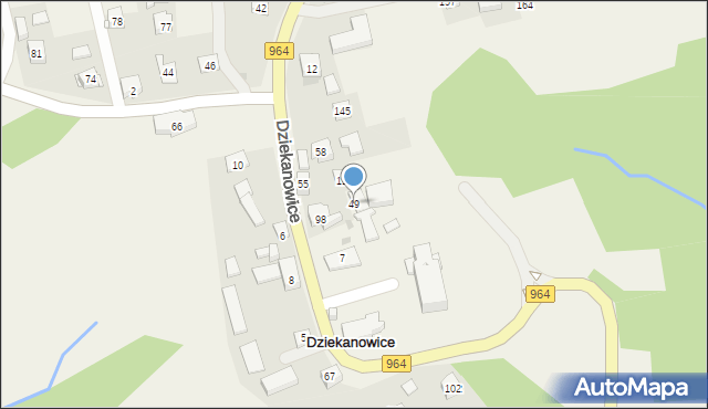 Dziekanowice, Dziekanowice, 49, mapa Dziekanowice