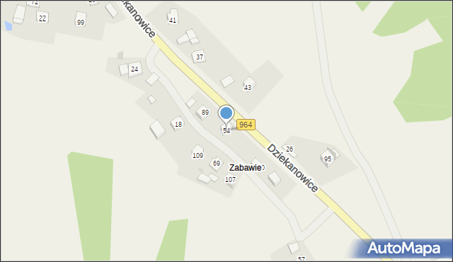 Dziekanowice, Dziekanowice, 54, mapa Dziekanowice