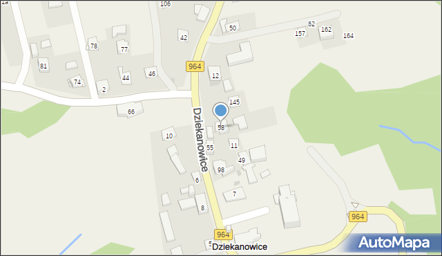 Dziekanowice, Dziekanowice, 58, mapa Dziekanowice