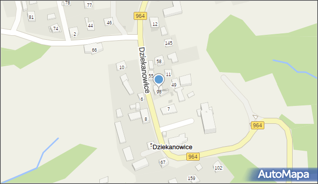 Dziekanowice, Dziekanowice, 98, mapa Dziekanowice