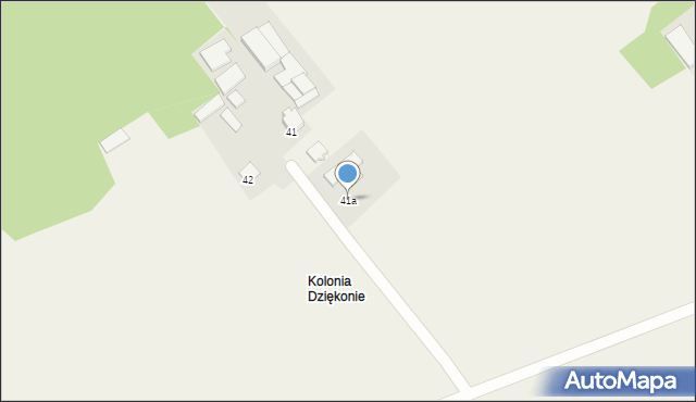 Dziękonie, Dziękonie, 41a, mapa Dziękonie