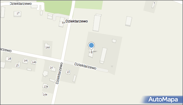 Dziektarzewo, Dziektarzewo, 9, mapa Dziektarzewo