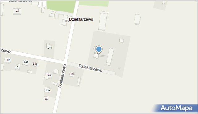 Dziektarzewo, Dziektarzewo, 9a, mapa Dziektarzewo