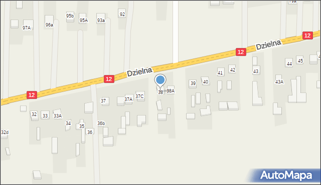 Dzielna, Dzielna, 38, mapa Dzielna