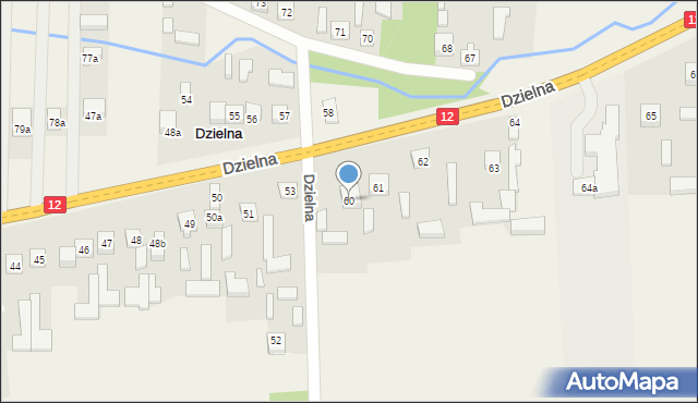 Dzielna, Dzielna, 60, mapa Dzielna