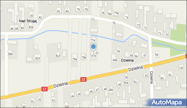 Dzielna, Dzielna, 77b, mapa Dzielna