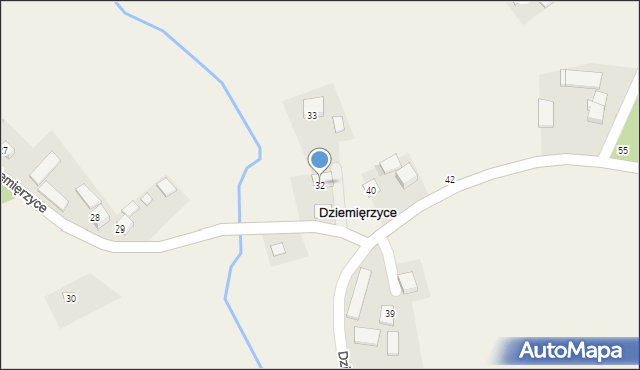 Dziemięrzyce, Dziemięrzyce, 32, mapa Dziemięrzyce