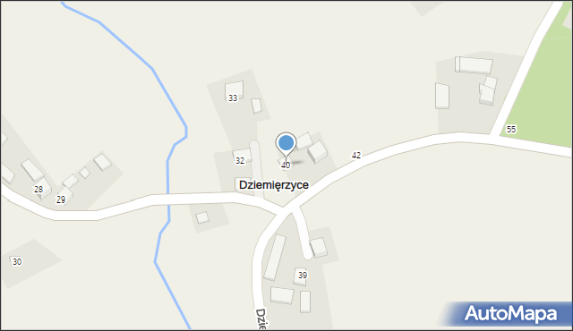 Dziemięrzyce, Dziemięrzyce, 40, mapa Dziemięrzyce