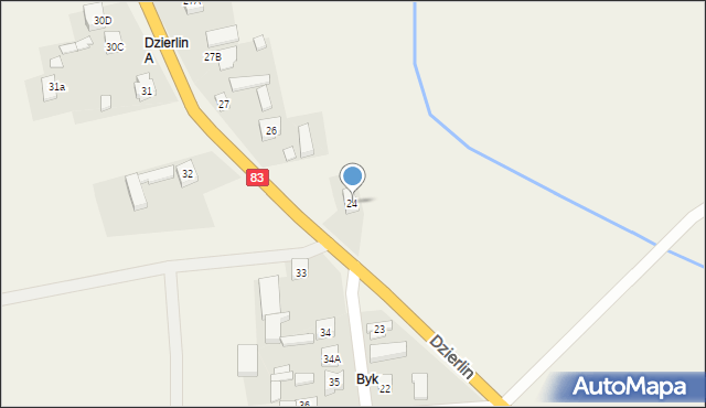 Dzierlin, Dzierlin, 24, mapa Dzierlin