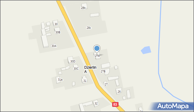 Dzierlin, Dzierlin, 27A, mapa Dzierlin