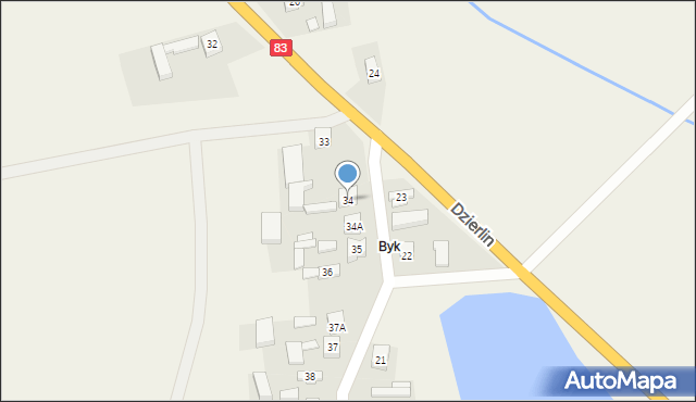 Dzierlin, Dzierlin, 34, mapa Dzierlin