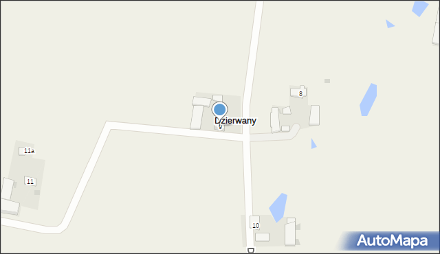 Dzierwany, Dzierwany, 9, mapa Dzierwany