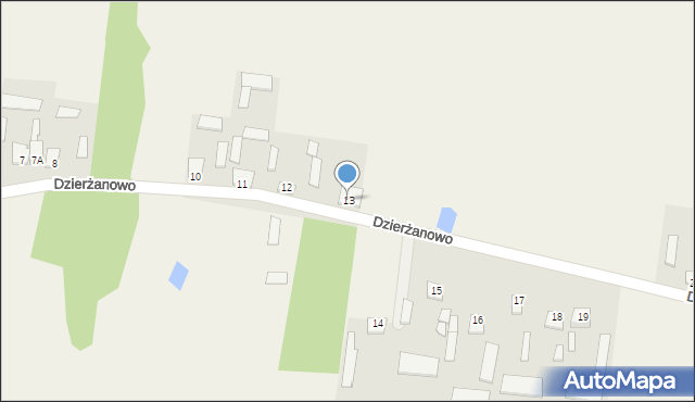 Dzierżanowo, Dzierżanowo, 13, mapa Dzierżanowo