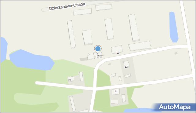 Dzierżanowo-Osada, Dzierżanowo-Osada, 13, mapa Dzierżanowo-Osada