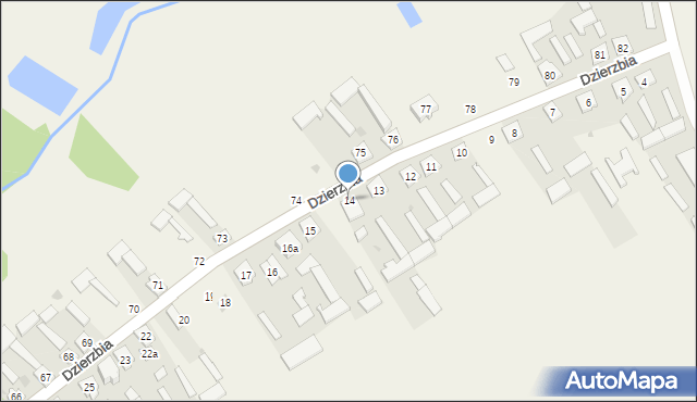 Dzierzbia, Dzierzbia, 14, mapa Dzierzbia