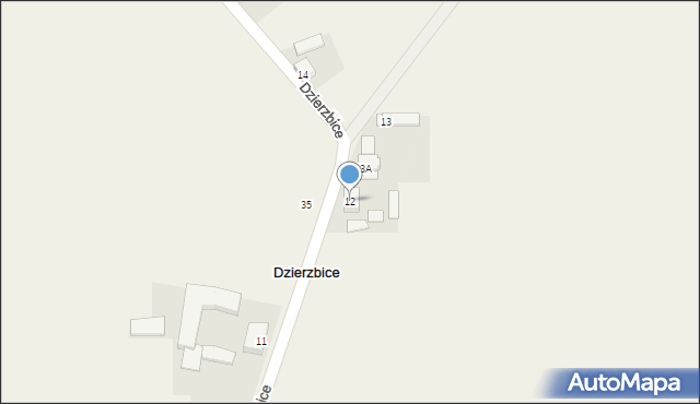 Dzierzbice, Dzierzbice, 12, mapa Dzierzbice