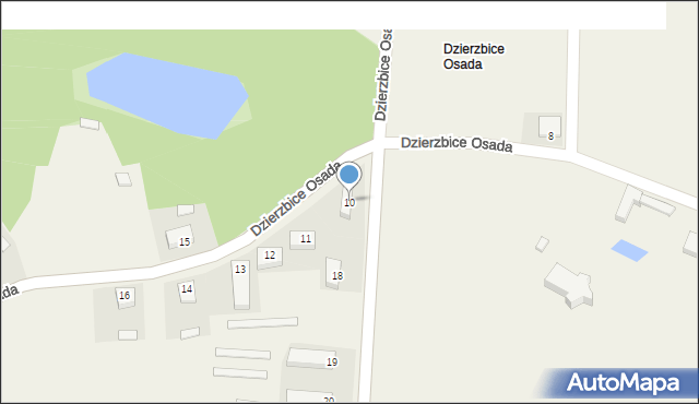 Dzierzbice Osada, Dzierzbice Osada, 10, mapa Dzierzbice Osada