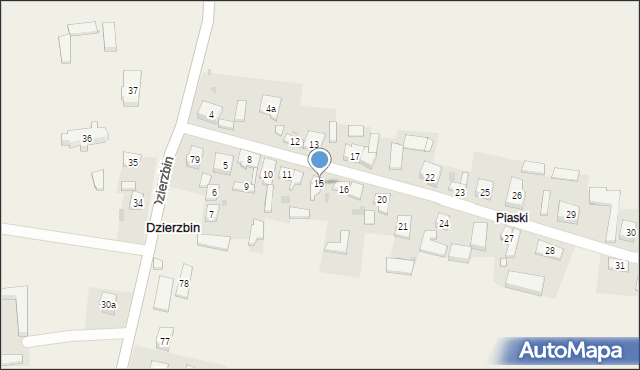 Dzierzbin, Dzierzbin, 15, mapa Dzierzbin