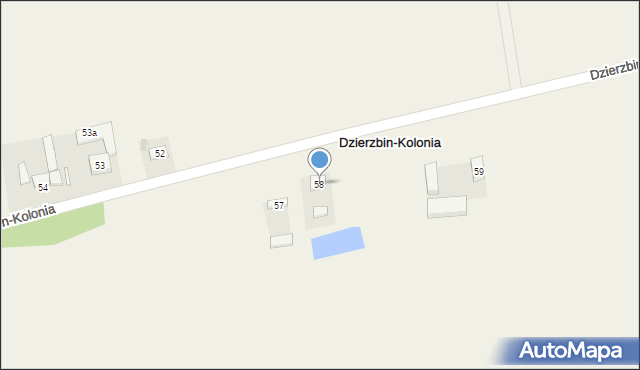 Dzierzbin-Kolonia, Dzierzbin-Kolonia, 58, mapa Dzierzbin-Kolonia