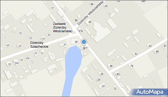 Dzierzby Szlacheckie, Dzierzby Szlacheckie, 28, mapa Dzierzby Szlacheckie