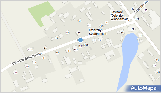 Dzierzby Szlacheckie, Dzierzby Szlacheckie, 34, mapa Dzierzby Szlacheckie