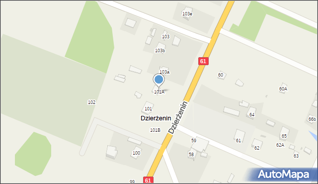 Dzierżenin, Dzierżenin, 101A, mapa Dzierżenin