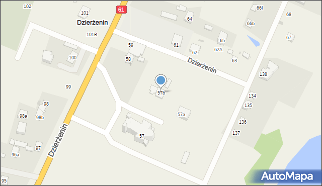 Dzierżenin, Dzierżenin, 57b, mapa Dzierżenin