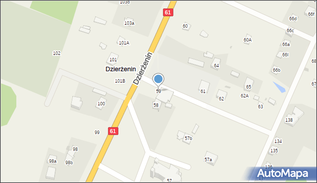 Dzierżenin, Dzierżenin, 59, mapa Dzierżenin