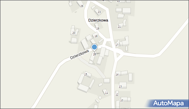 Dzierzkowa, Dzierzkowa, 16, mapa Dzierzkowa