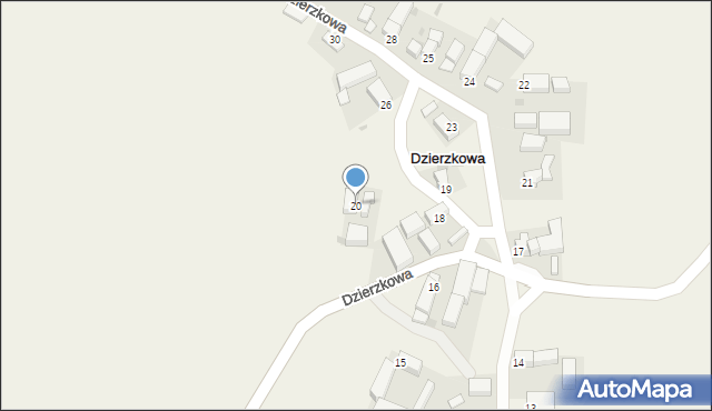 Dzierzkowa, Dzierzkowa, 20, mapa Dzierzkowa