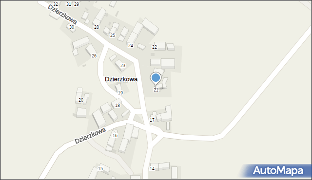 Dzierzkowa, Dzierzkowa, 21, mapa Dzierzkowa