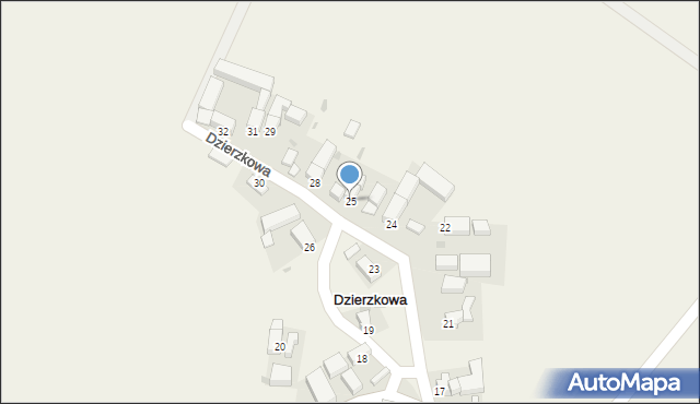 Dzierzkowa, Dzierzkowa, 25, mapa Dzierzkowa