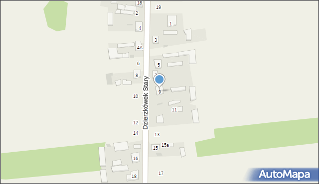 Dzierzkówek Stary, Dzierzkówek Stary, 9, mapa Dzierzkówek Stary