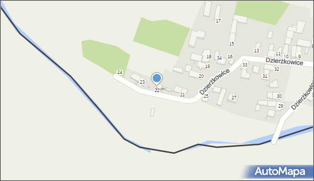 Dzierżkowice, Dzierżkowice, 22, mapa Dzierżkowice