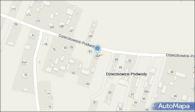 Dzierzkowice-Podwody, Dzierzkowice-Podwody, 84A, mapa Dzierzkowice-Podwody