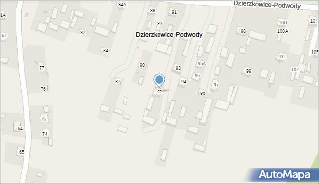 Dzierzkowice-Podwody, Dzierzkowice-Podwody, 92, mapa Dzierzkowice-Podwody
