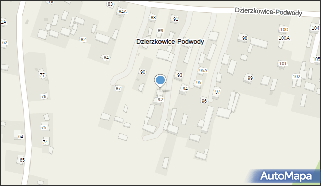 Dzierzkowice-Podwody, Dzierzkowice-Podwody, 92A, mapa Dzierzkowice-Podwody