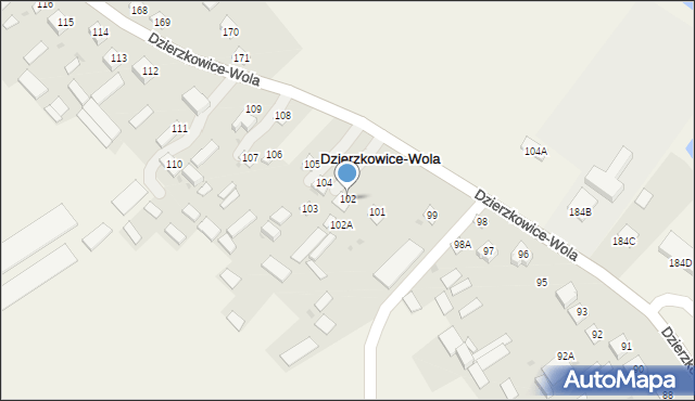 Dzierzkowice-Wola, Dzierzkowice-Wola, 102, mapa Dzierzkowice-Wola