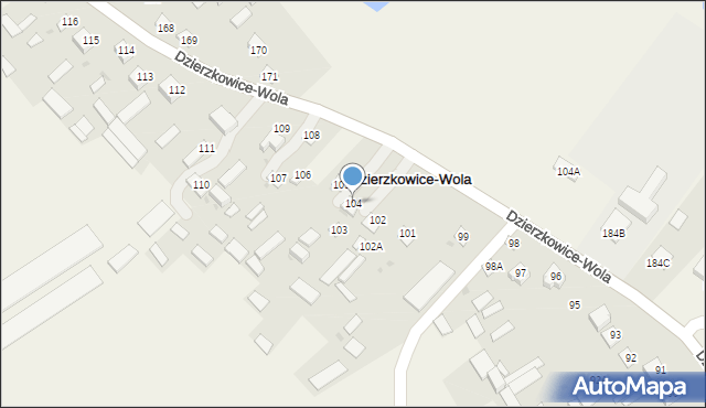 Dzierzkowice-Wola, Dzierzkowice-Wola, 104, mapa Dzierzkowice-Wola