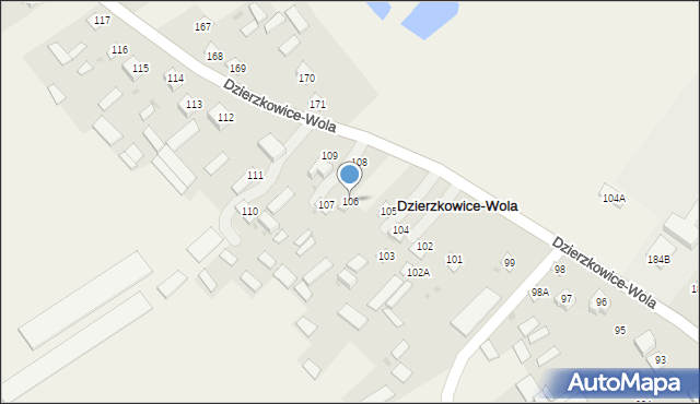 Dzierzkowice-Wola, Dzierzkowice-Wola, 106, mapa Dzierzkowice-Wola