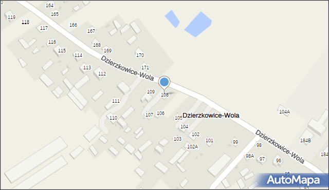 Dzierzkowice-Wola, Dzierzkowice-Wola, 108, mapa Dzierzkowice-Wola