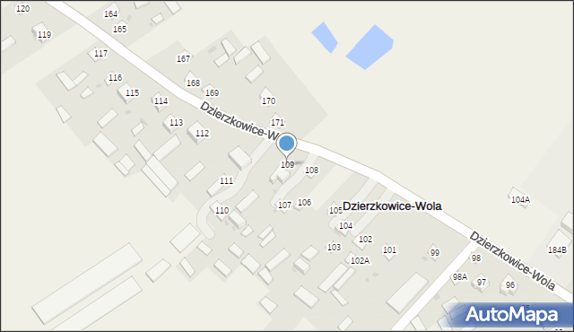 Dzierzkowice-Wola, Dzierzkowice-Wola, 109, mapa Dzierzkowice-Wola