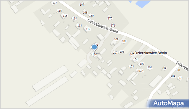 Dzierzkowice-Wola, Dzierzkowice-Wola, 110, mapa Dzierzkowice-Wola