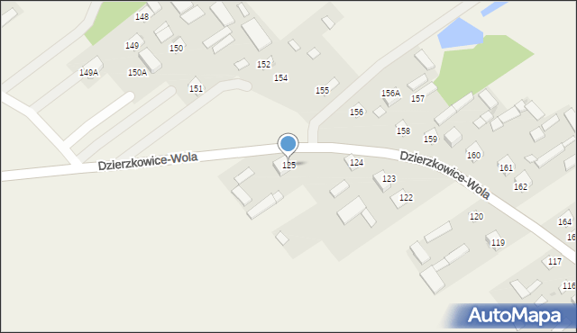 Dzierzkowice-Wola, Dzierzkowice-Wola, 125, mapa Dzierzkowice-Wola