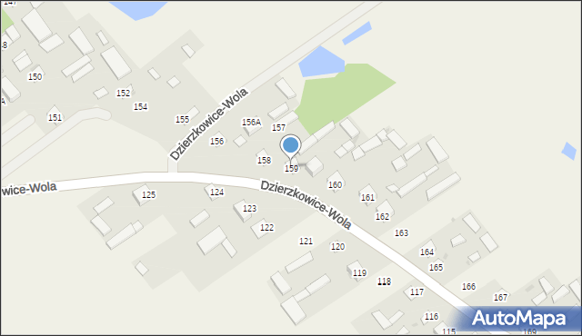 Dzierzkowice-Wola, Dzierzkowice-Wola, 159, mapa Dzierzkowice-Wola