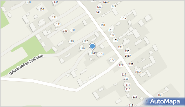 Dzierzkowice-Zastawie, Dzierzkowice-Zastawie, 124, mapa Dzierzkowice-Zastawie