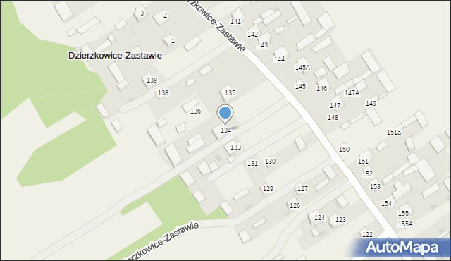 Dzierzkowice-Zastawie, Dzierzkowice-Zastawie, 134, mapa Dzierzkowice-Zastawie