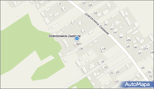 Dzierzkowice-Zastawie, Dzierzkowice-Zastawie, 139, mapa Dzierzkowice-Zastawie