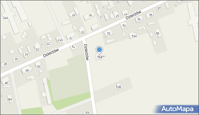 Dzierżów, Dzierżów, 51a, mapa Dzierżów
